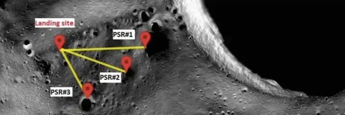 A Map Of The Proposed Landing Site Adjacent To Shackleton Crater, Which Appears As The Big Dark Ring On The Right