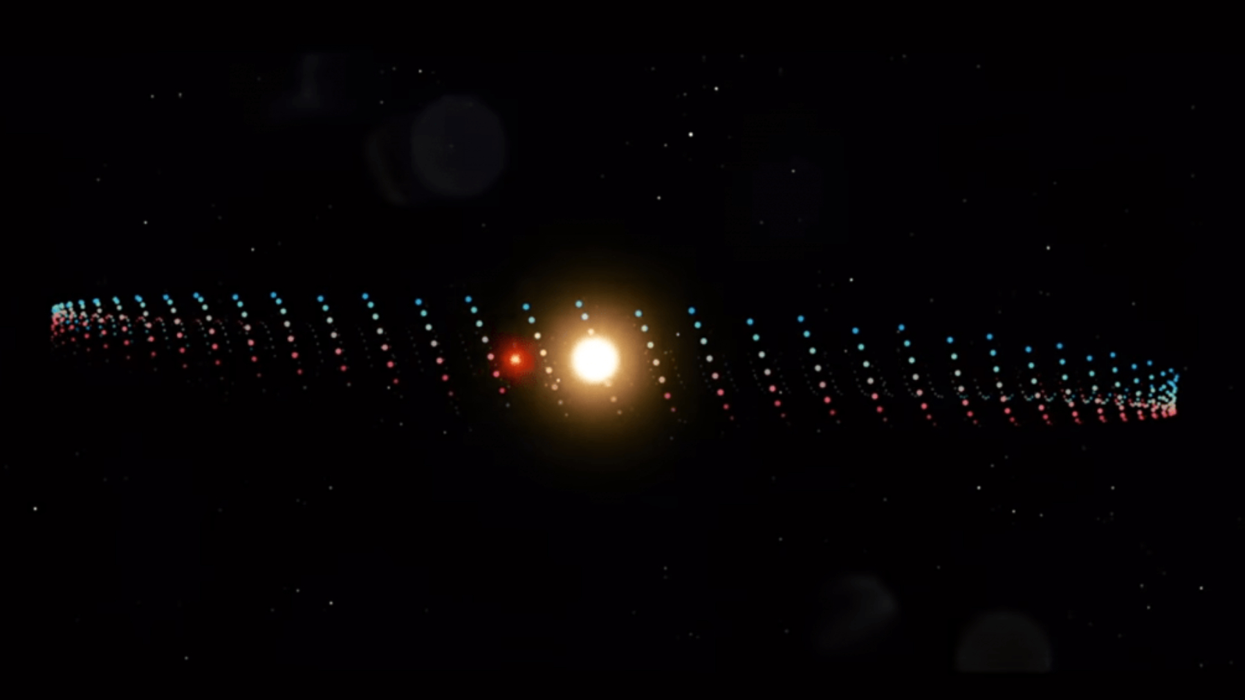One planet is being pulled inwards