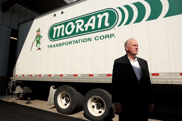 Mike Moran, president of Moran Transportation Corporation in Elk Grove Village, April 8, 2026. The company has felt the weight of the surge in fuel prices amid the war in Iran. (Chris Sweda/Chicago Tribune)