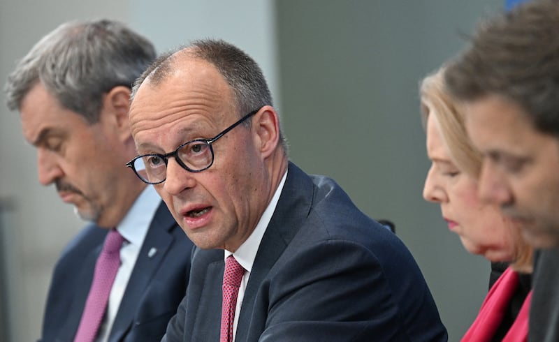 German chancellor Friedrich Merz unveiled a two-month cut of 17 cent a litre on petrol and diesel. Photograph: Ralf Hirschberger/AFP/Getty Images