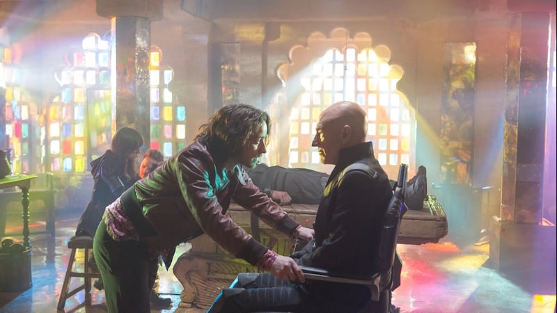 James McAvoy and Patrick Stewart in the 2014 film X-Men: Days of Future Past. Photograph: Alan Markfield/Marvel/Twentieth Century Fox