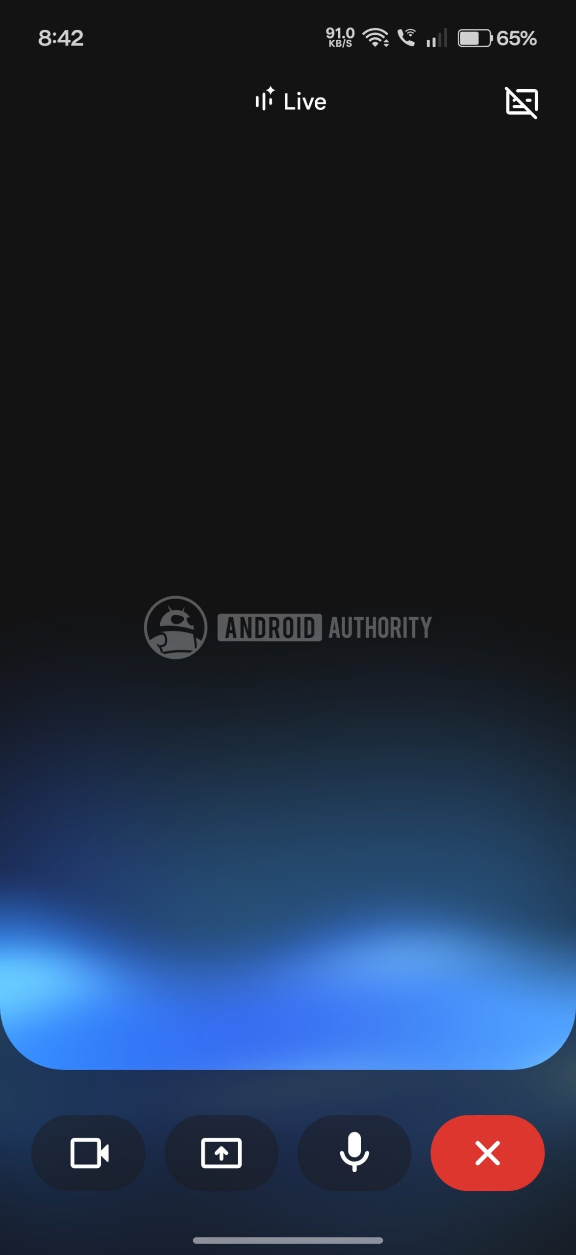 Gemini Live existing interface watermarked