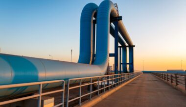 Pipes transporting natural gas