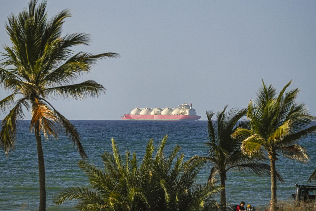 A ship heads toward the Strait of Hormuz following a temporary ceasefire between the United States and Iran on April 8. Credit: Shady Alassar/Anadolu via Getty Images