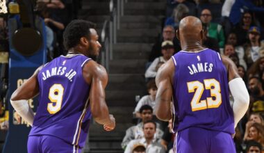 LeBron and Bronny James connect on first father-son assist