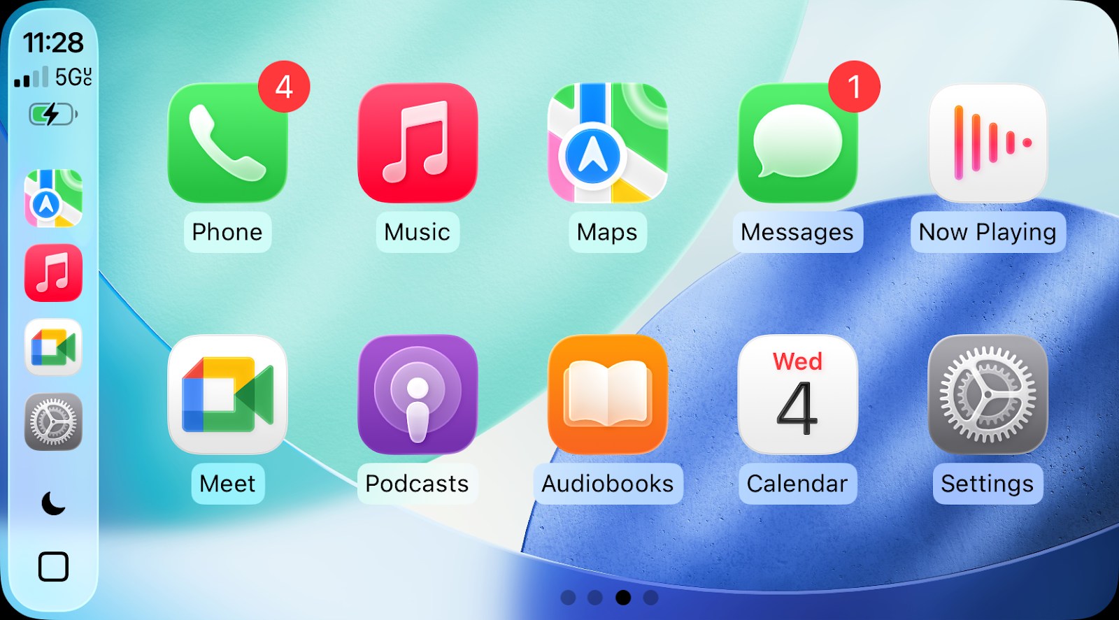 An image of Google Meet’s CarPlay experience.