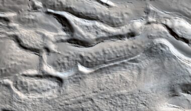 Icy Flow In A Crater On Mars