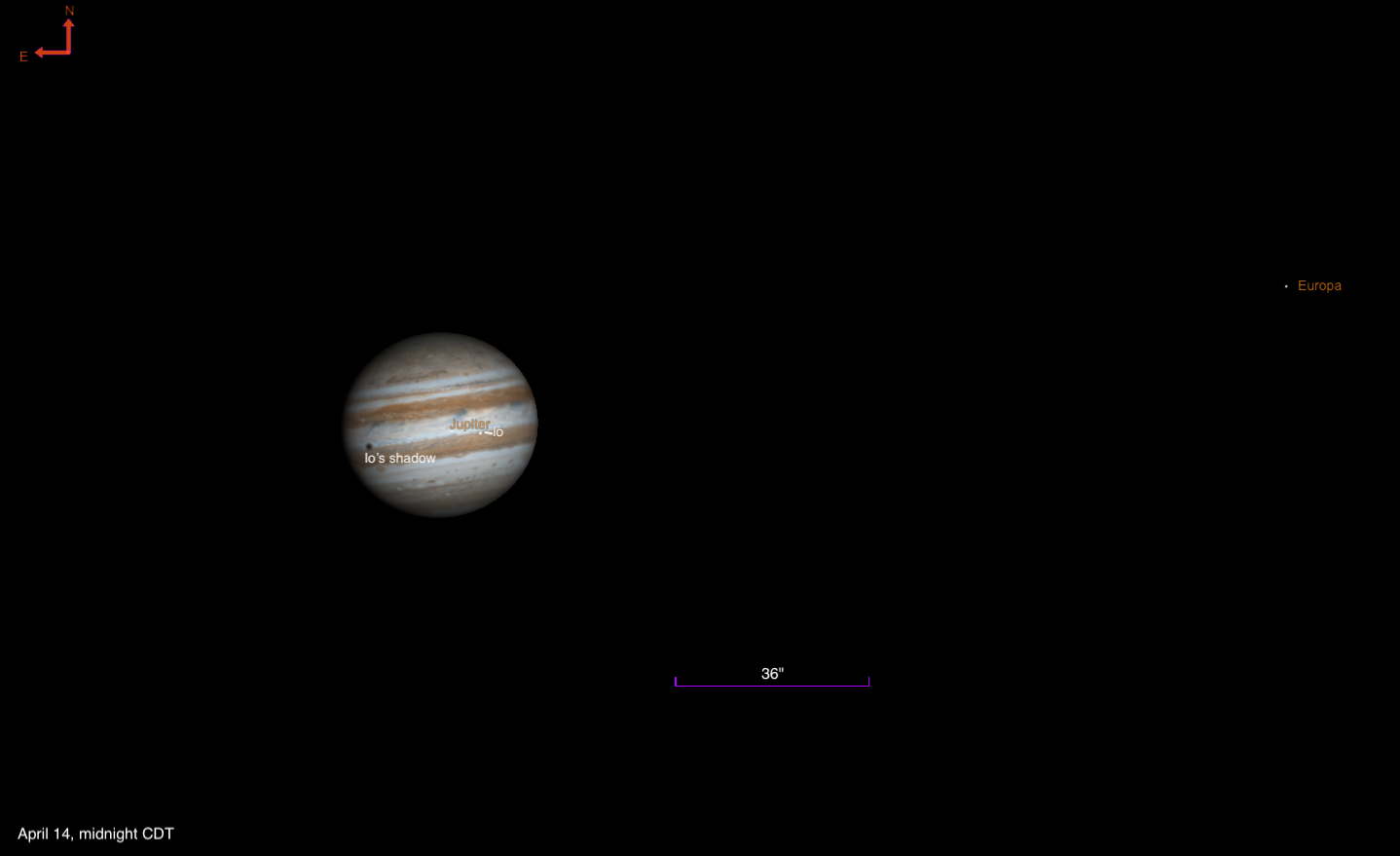 The Sky Today on Tuesday, April 14: An Io transit