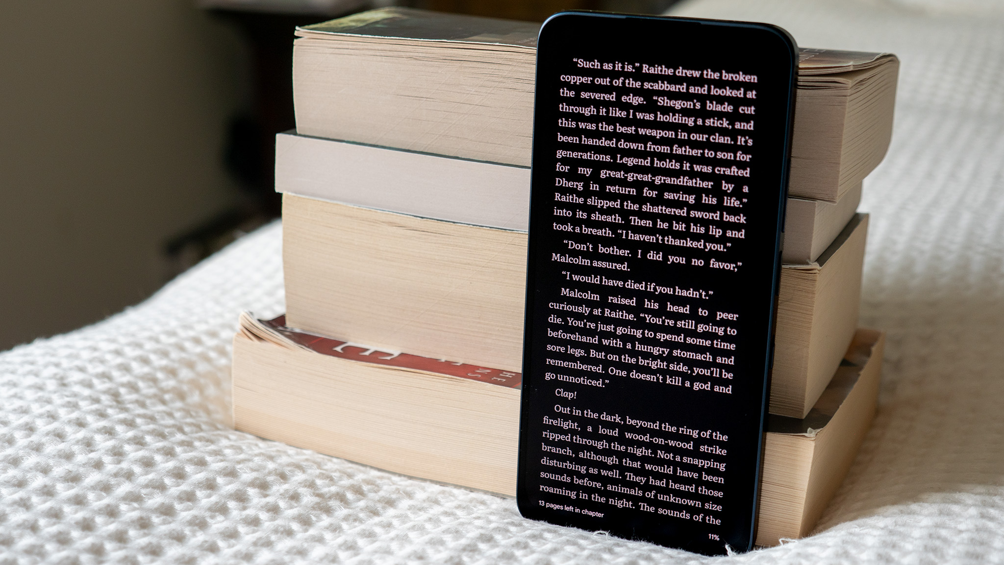 The Google Play Books app in dark mode on a TCL NXTPAPER 70 Pro