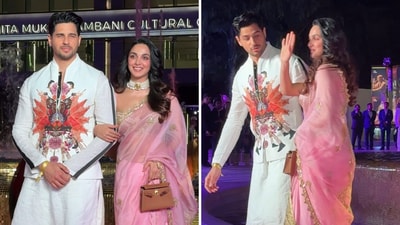 Kiara Advani and Sidharth Malhotra at the 3rd anniversary bash of the Nita Mukesh Ambani Cultural Centre in Mumbai.