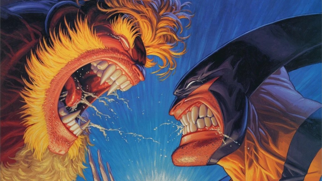 Wolverine and Sabretooth facing off against each other