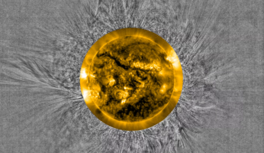 Imaged of processed Proba-3 data that highlights movement around the Sun