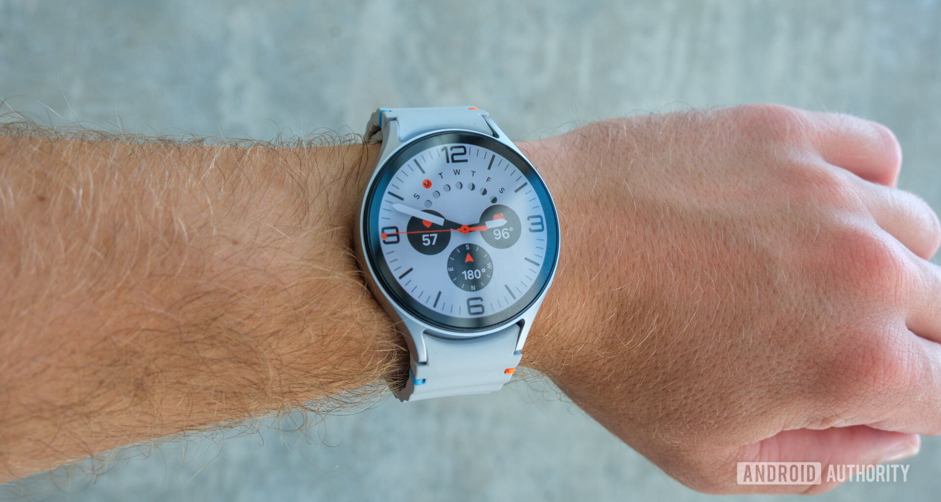 Samsung Galaxy Watch 7 simple ultra face on wrist