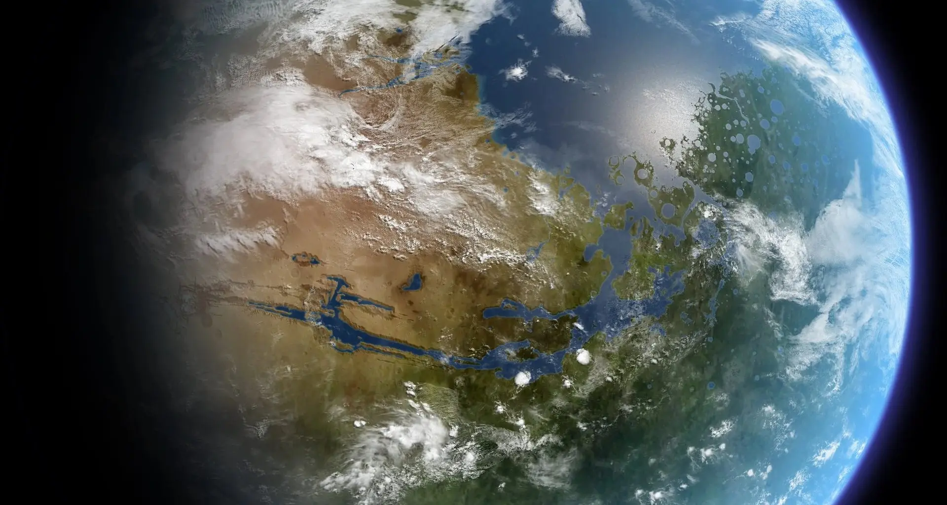 Realistic depiction of a terraformed Mars. Credit - Daein Ballard