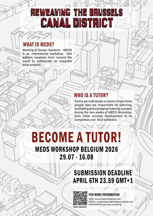 Tutor Call for MEDS Workshop Belgium 2026: Reweaving the Brussels Canal District - Image 1 of 1