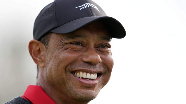 Tiger Woods smiling.