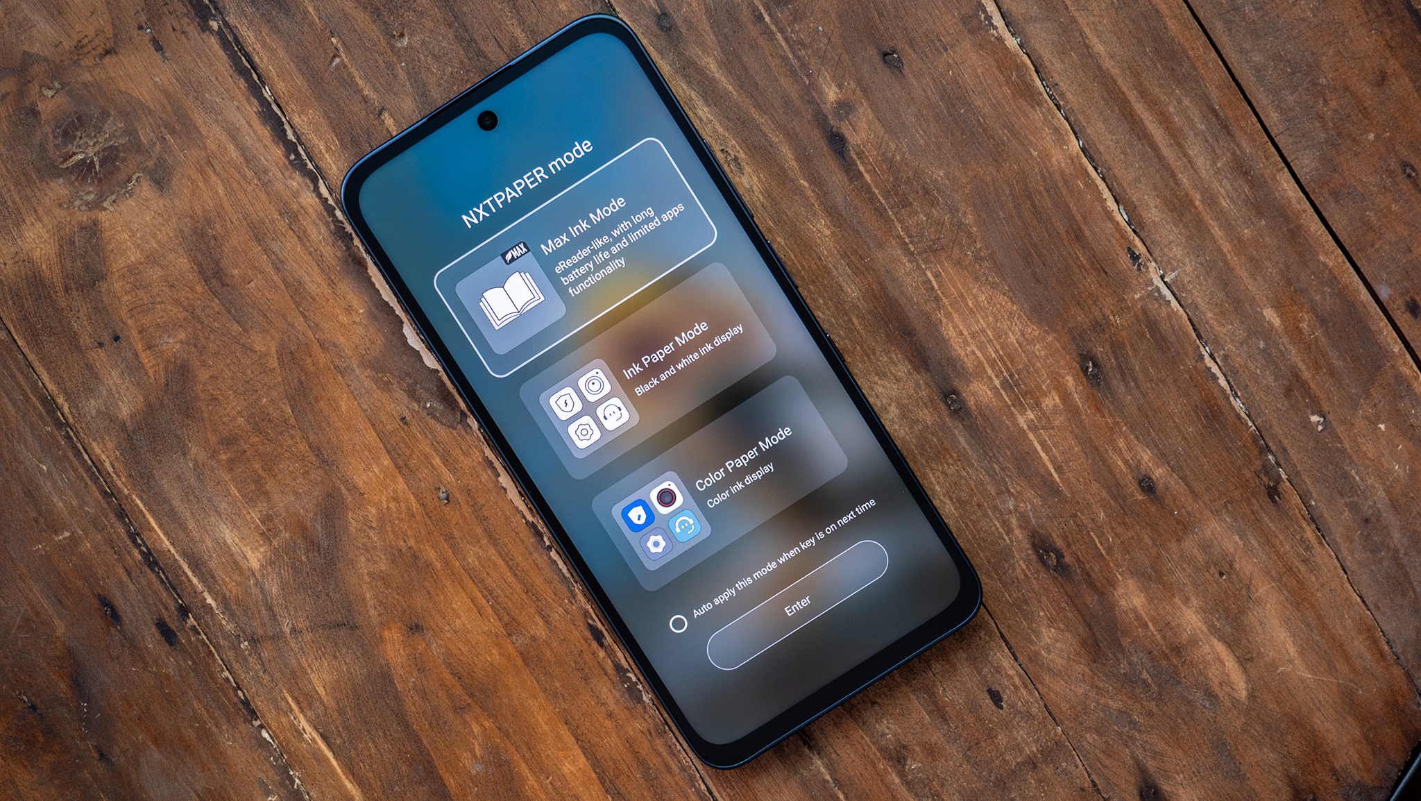 The NXTPAPER Key options on a TCL NXTPAPER 70 Pro