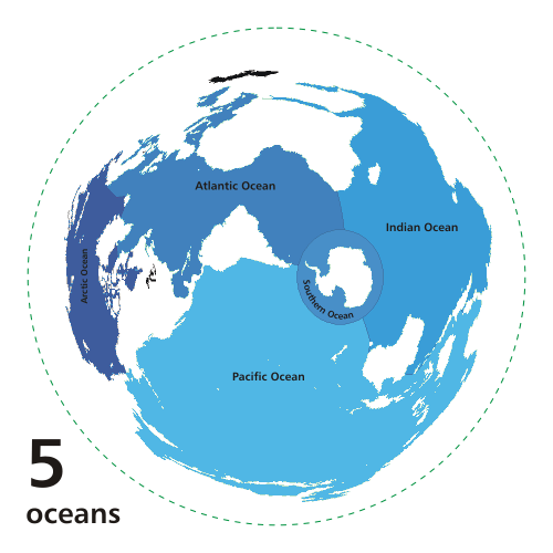 Map showing the world's ocean regions