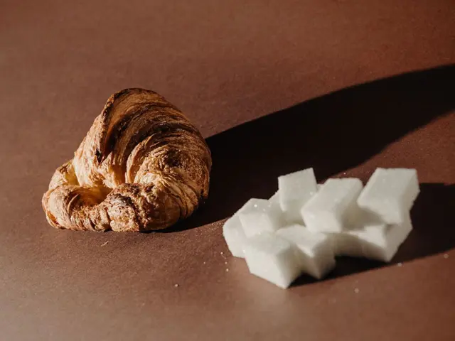 Cubes of sugar and snack