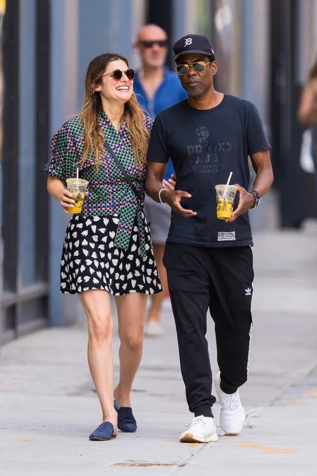 Lake Bell and Chris Rock in New York City on July 24, 2022.Credit: Getty Images