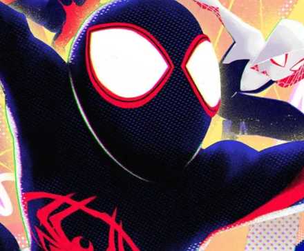 across the spider-verse 4dx poster showing miles and spider-gwen