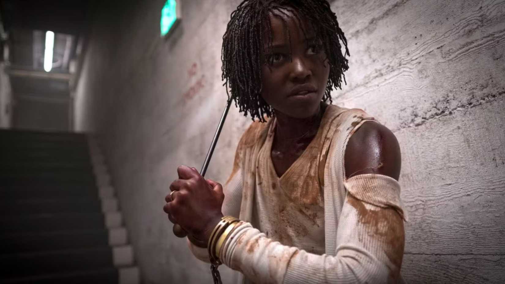 Adelaide (Lupita Nyongo) looks distressed in Jordan Peele's Us