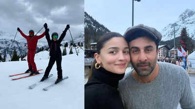 Alia Bhatt, Ranbir Kapoor celebrate anniversary with snow and skiing, the actress drops PICS, fans are reminded of 'Yeh Jawaani Hai Deewani'