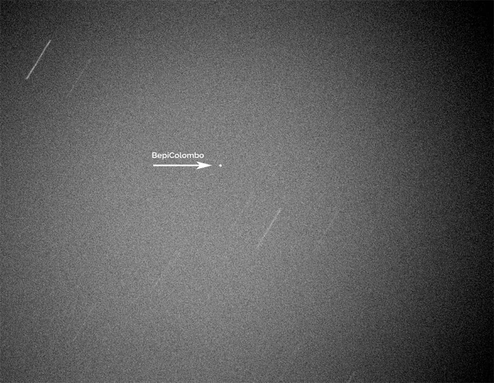 The Virtual Telescope Project tracked the BepiColombo spacecraft's flyby of Earth on 10 April 2020