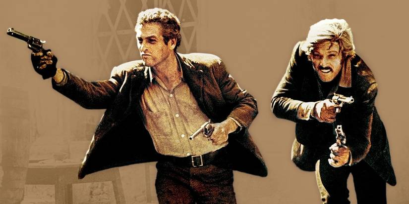 Butch Cassidy and the Sundance Kid running in a poster for the eponymous movie.