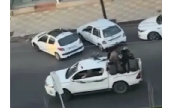 White Toyota pickup trucks fitted with machine guns or used to transport security forces were also reported during the crackdown on January’s nationwide protests in Tonekabon in Mazandaran province in northern Iran on January 11, 2026.