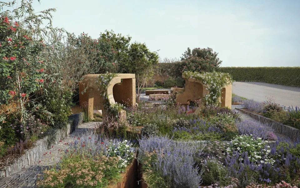 The garden features winding paths with 'richly planted borders' which will lead visitors into intimate nooks for conversations
