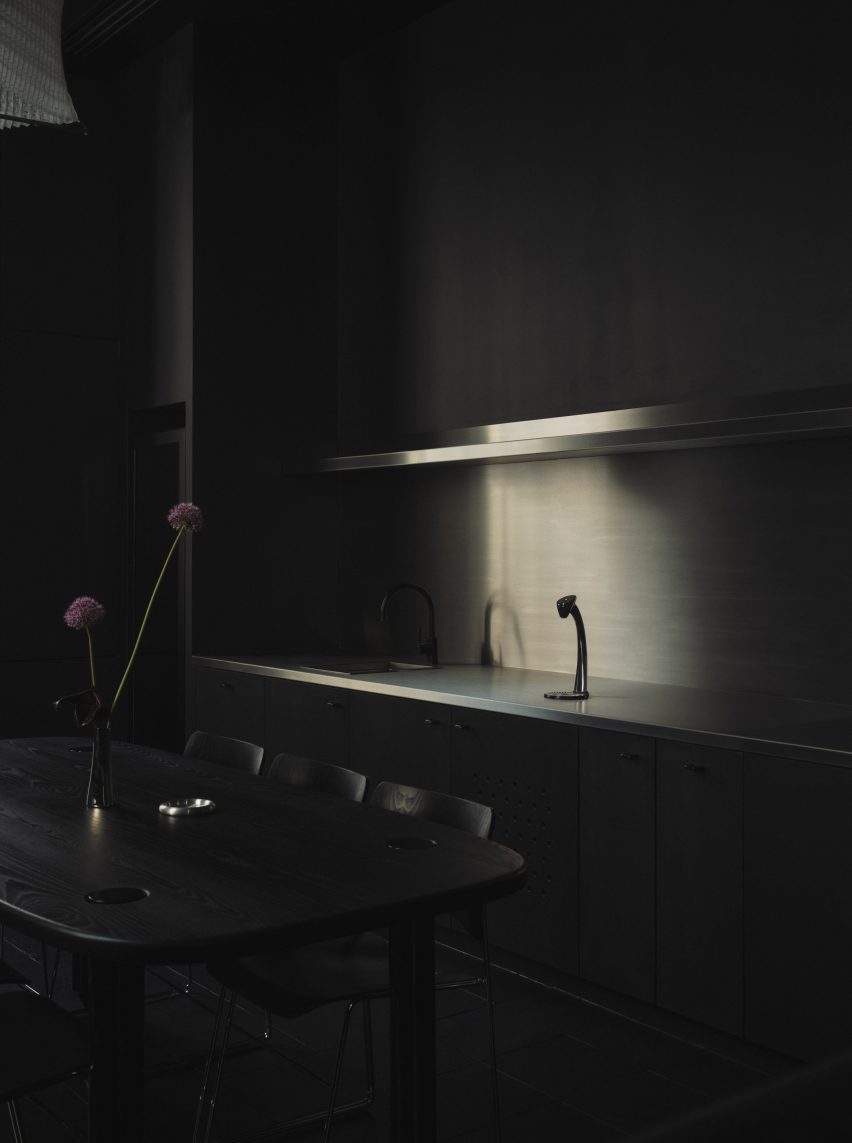 Kitchen in the Spotify Listening Lounge by Cake Architecture