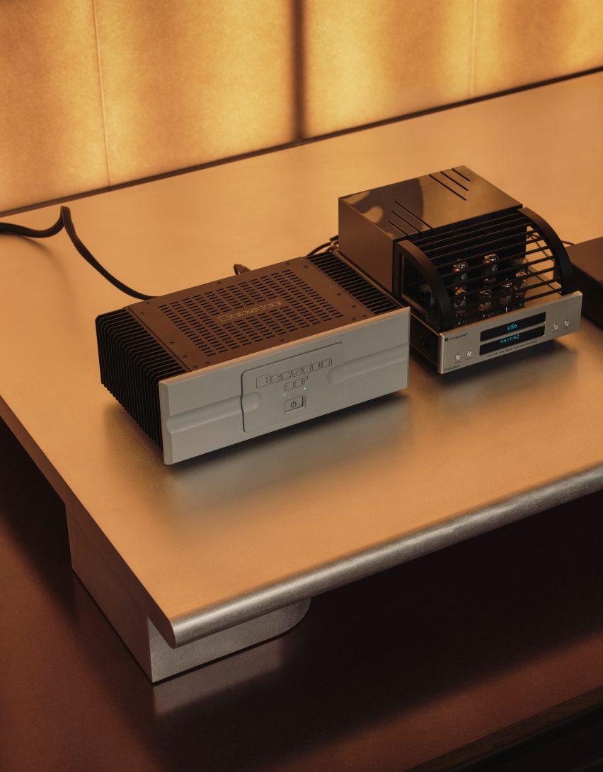 Close-up of the audio system