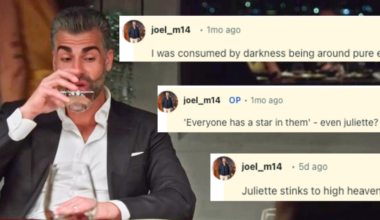 Joel is throwing shade at Juliette (and MAFS viewers) on Reddit