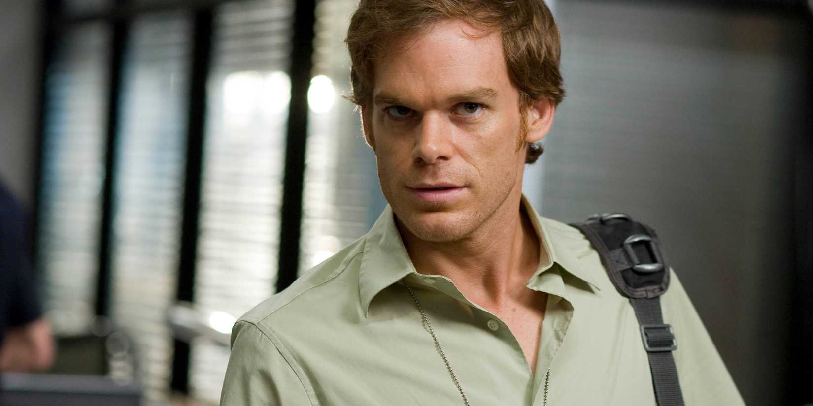 Close=up shot of Michael C. Hall as Dexter Morgan in Dexter, looking slightly menacing