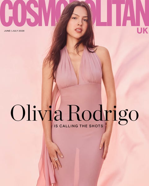 magazine cover featuring a woman in a pink dress with the text olivia rodrigo is calling the shots magazine cover featuring a woman in a pink dress with the text olivia rodrigo is calling the shots