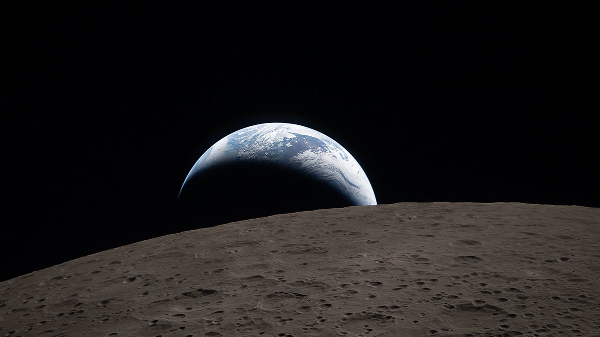 The Artemis II crew captured this view of an Earthset.