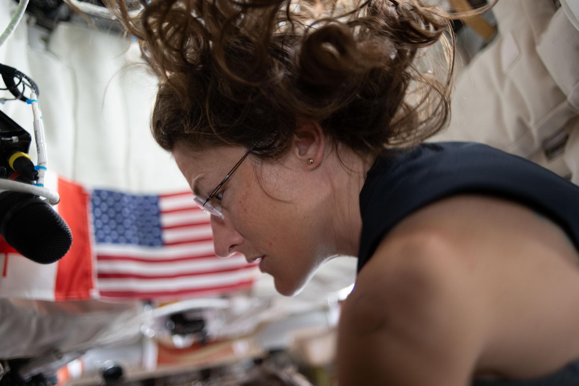 Christina Koch on board Artemis II's Integrity ship