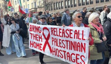 Protesters in Swedish capital condemn Israel’s West Bank annexation plans, strikes on Lebanon