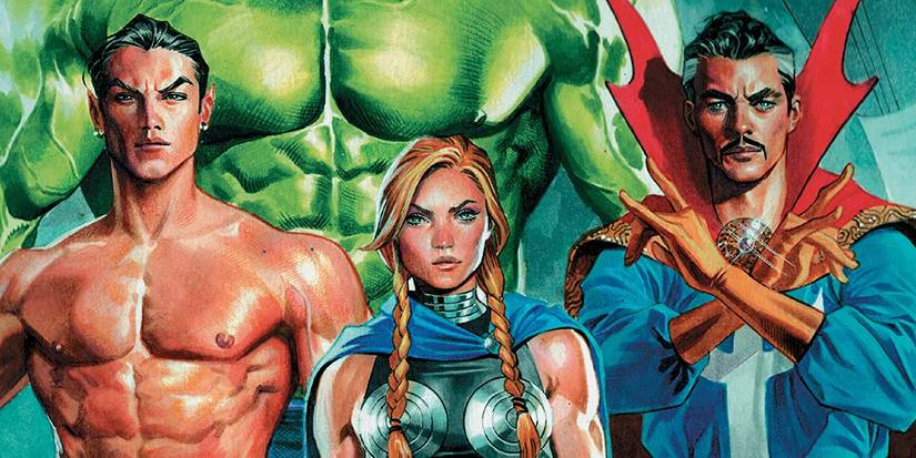 defenders banner, hulk, namor, strange, thor