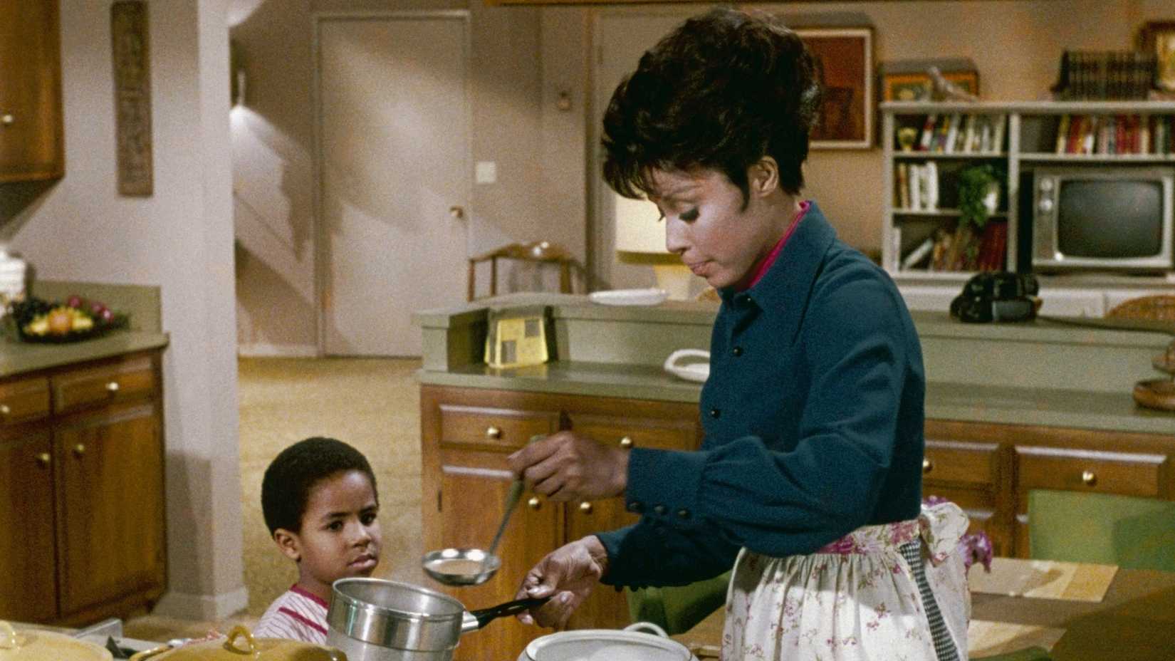 Julia (Diahann Carroll) cooking for her son in Julia