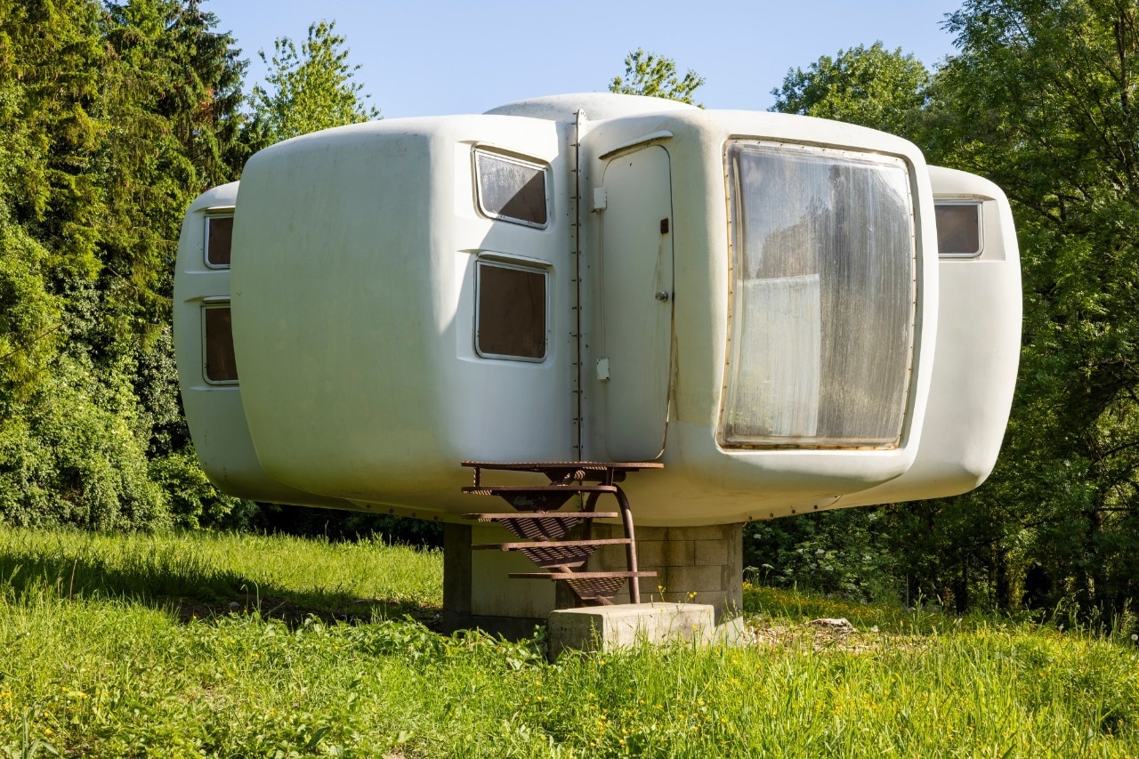 A radical mini-house designed by Jean-Benjamin Maneval in the 1960s is up for sale