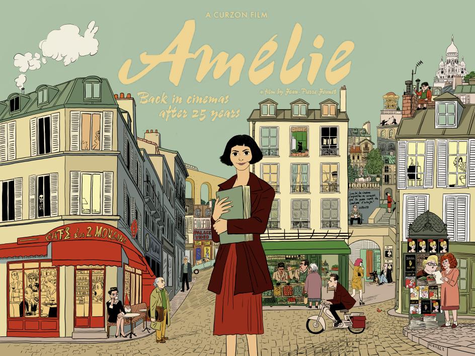 A poster celebrating the 25th anniversary of Amélie's release