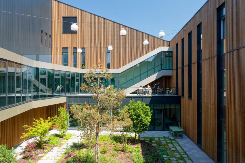 Courtyard at an energy hub in Dunkirk