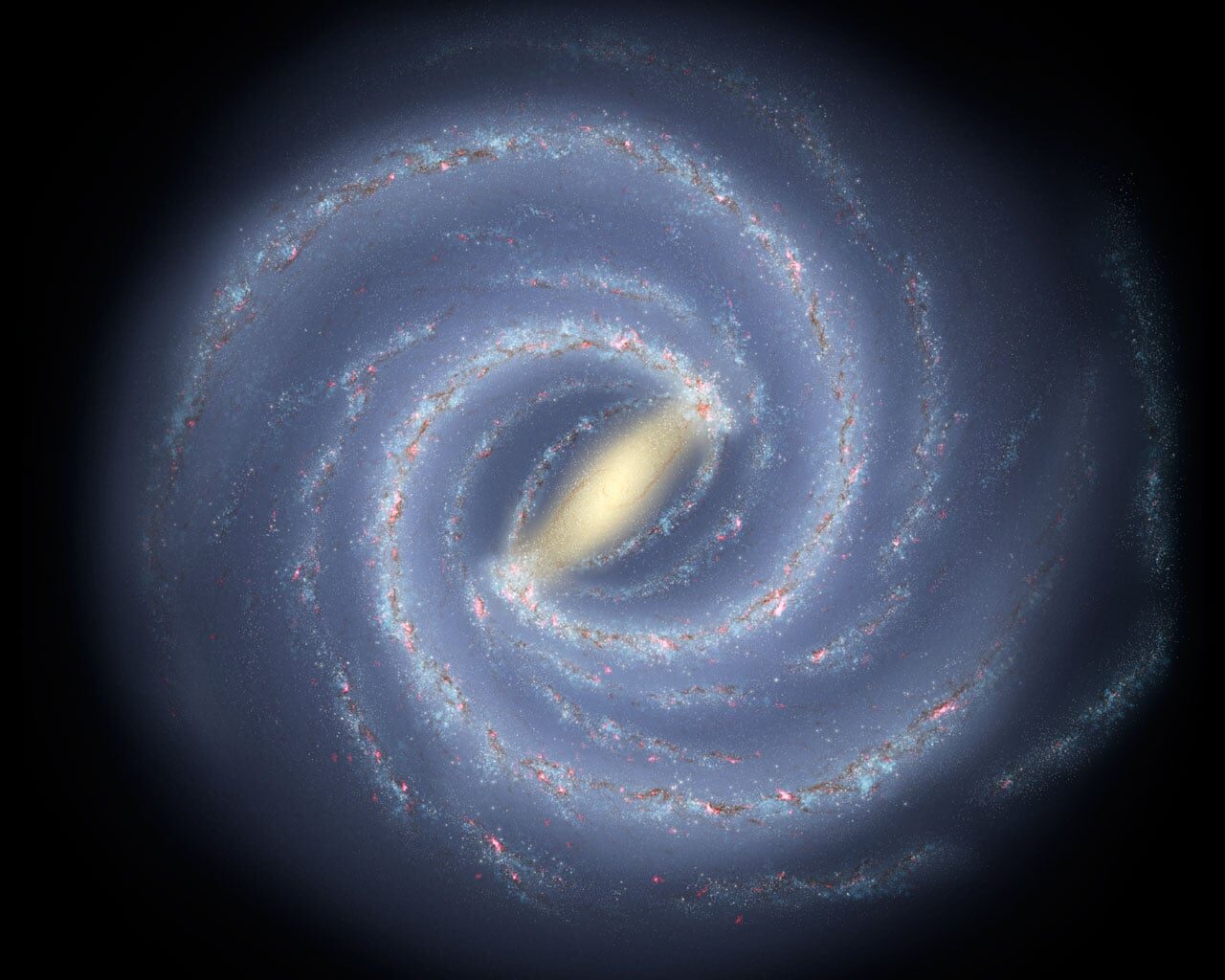 Image of the Milky Way with its prominent central bar. Credit - NASA/JPL-Caltech/ESO/R. Hurt