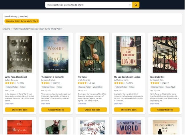 Search interface (SP condition), from research paper. Participants entered natural-language queries into a search bar and browsed paginated results. Each results page displayed ten books; two of the ten were randomly designated as sponsored and upranked to the top positions. Search interface (SP condition), from research paper. Participants entered natural-language queries into a search bar and browsed paginated results. Each results page displayed ten books; two of the ten were randomly designated as sponsored and upranked to the top positions.
