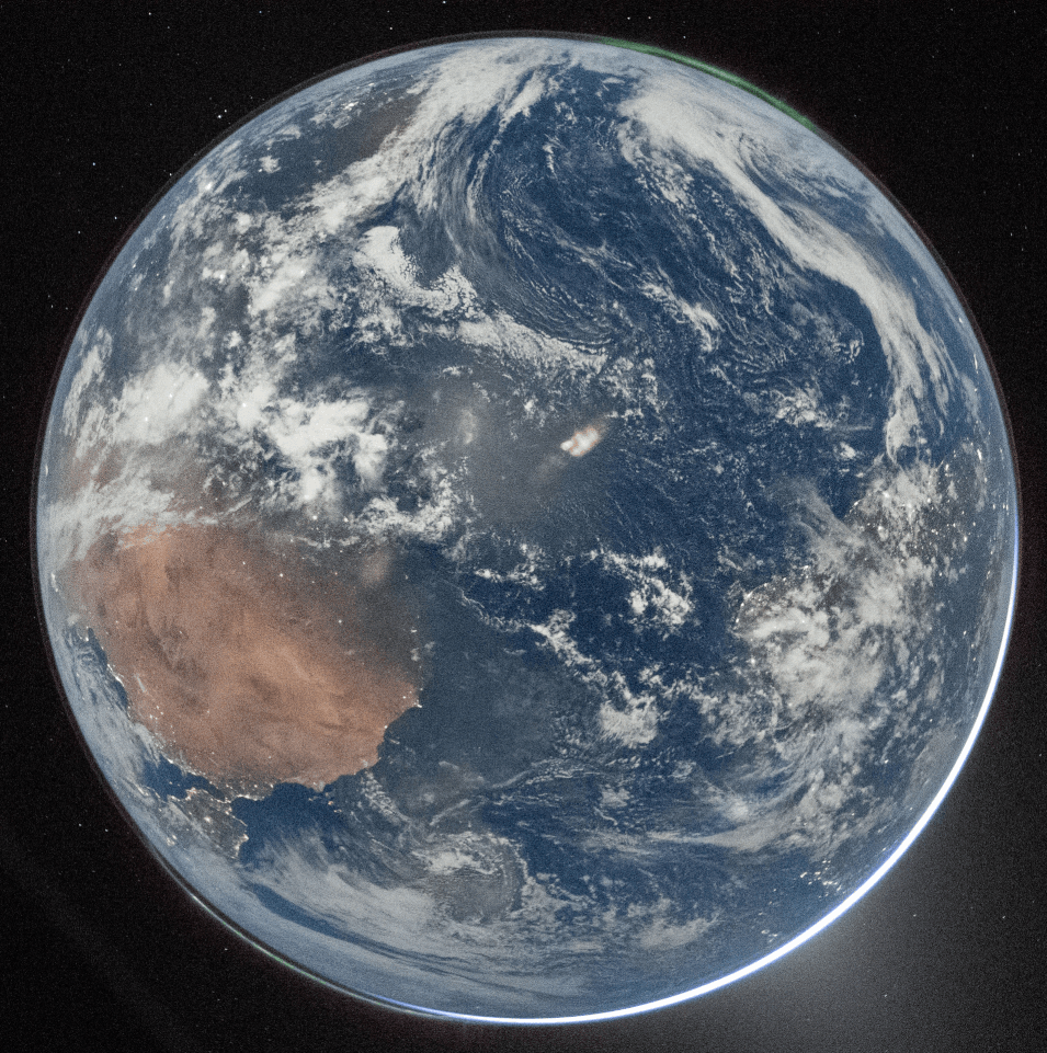 A view of Earth from space, as seen during Artemis II, showing oceans, clouds, and a sunlit landmass on the left—capturing a sense of hope for our planet’s future.