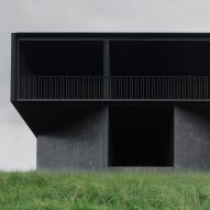 A black concrete house