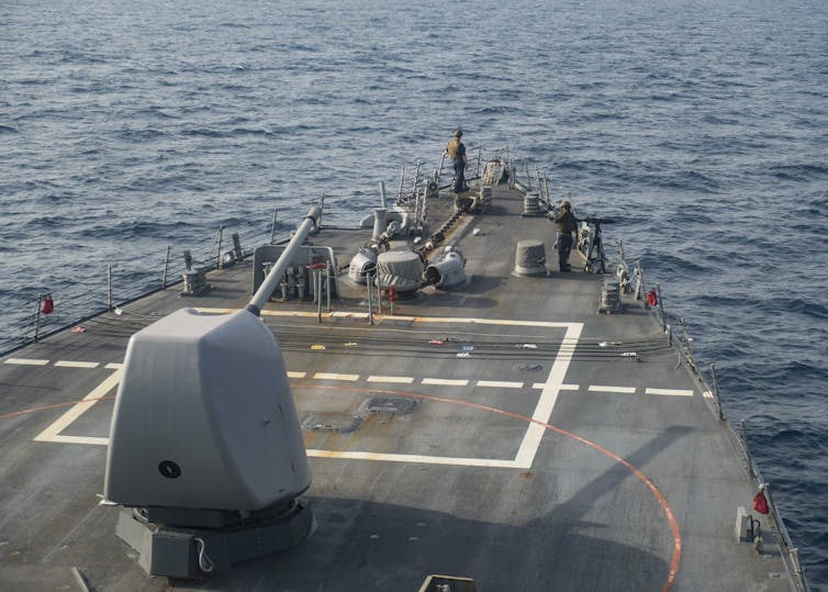 U.S. Navy personnel on a U.S. ship.