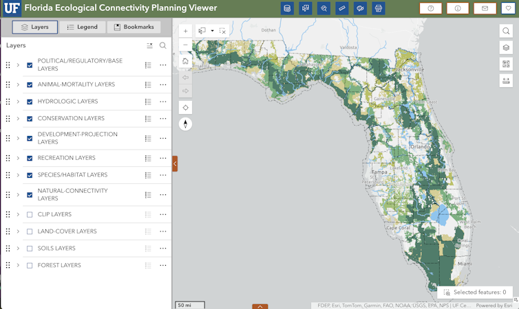 screenshot of the EcoCon mapping tool